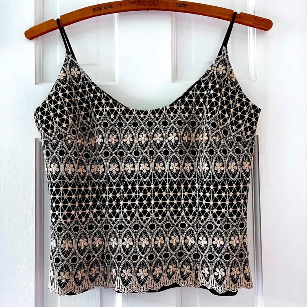 Embroidered lace | spaghetti strap tank